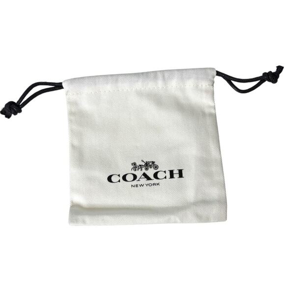 Coach Drawstring Gift Bag White Canvas with Black Logo - Picture 1 of 2